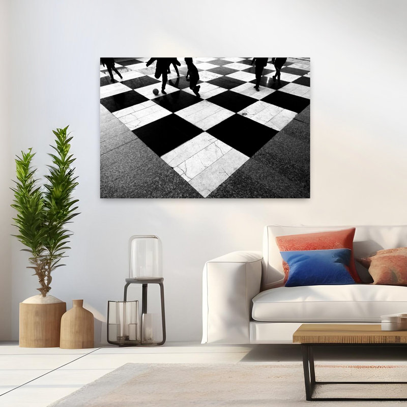 Art mural abstrait contemporain Chess, H 48 po x l 32 po