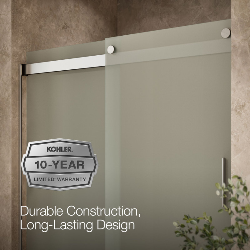 Levity 74" H x 59.63" W Bypass Shower Door with CleanCoat® Technology, Matte Nickel, Frosted