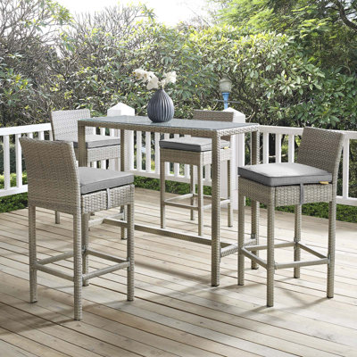 Conduit 5 Piece Outdoor Patio Wicker Rattan Set by Modway