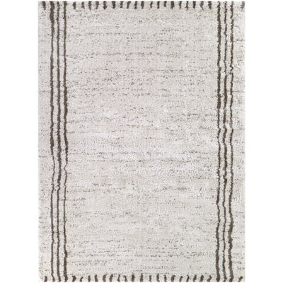 Willis Cream Striped Farmhouse Area Rug