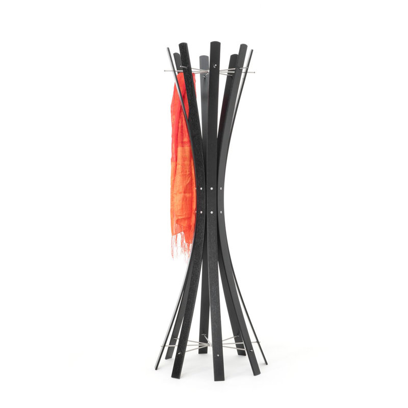 Solid Wood Freestanding Coat Rack, Black