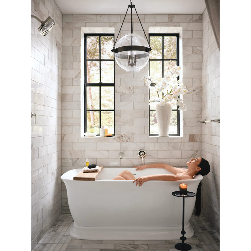 Flara Single Handle Wall Mount Tub Filler High Flow Tub Faucet With 10" Spout Reach, Brushed Gold