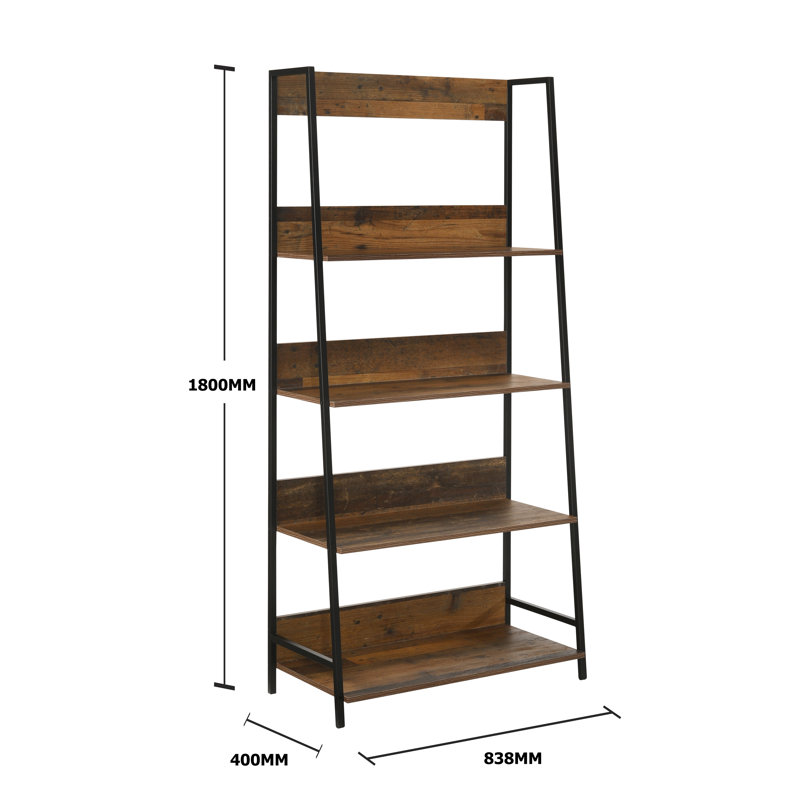 Brannan 180cm H Steel Etagere Bookcase, 180 cm H x 83.8 cm W x 40 cm D