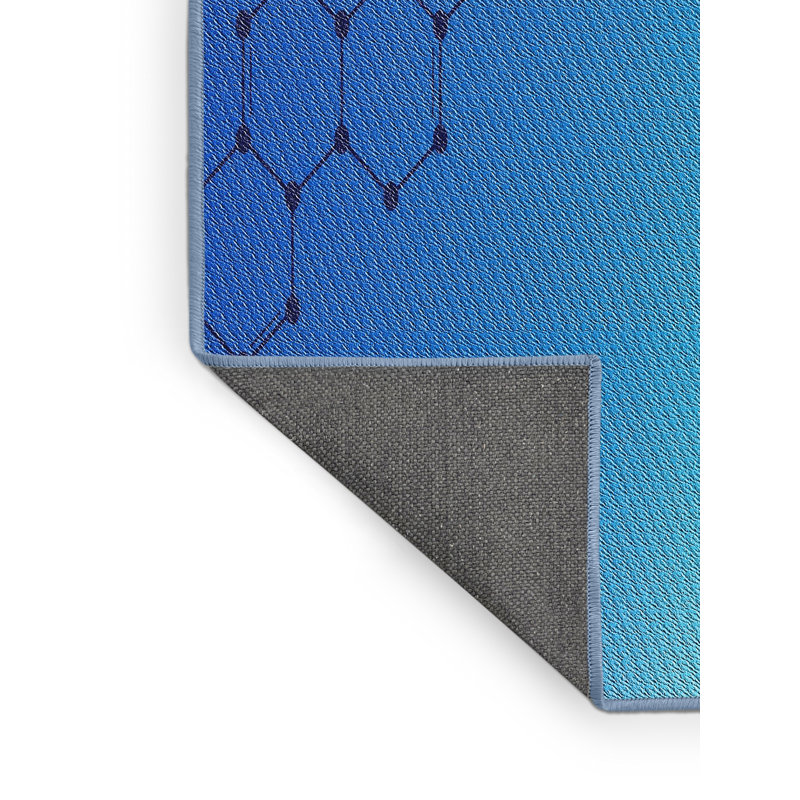 Tapis de zone bleue à motifs, Rectangle 5 pi x 7 pi