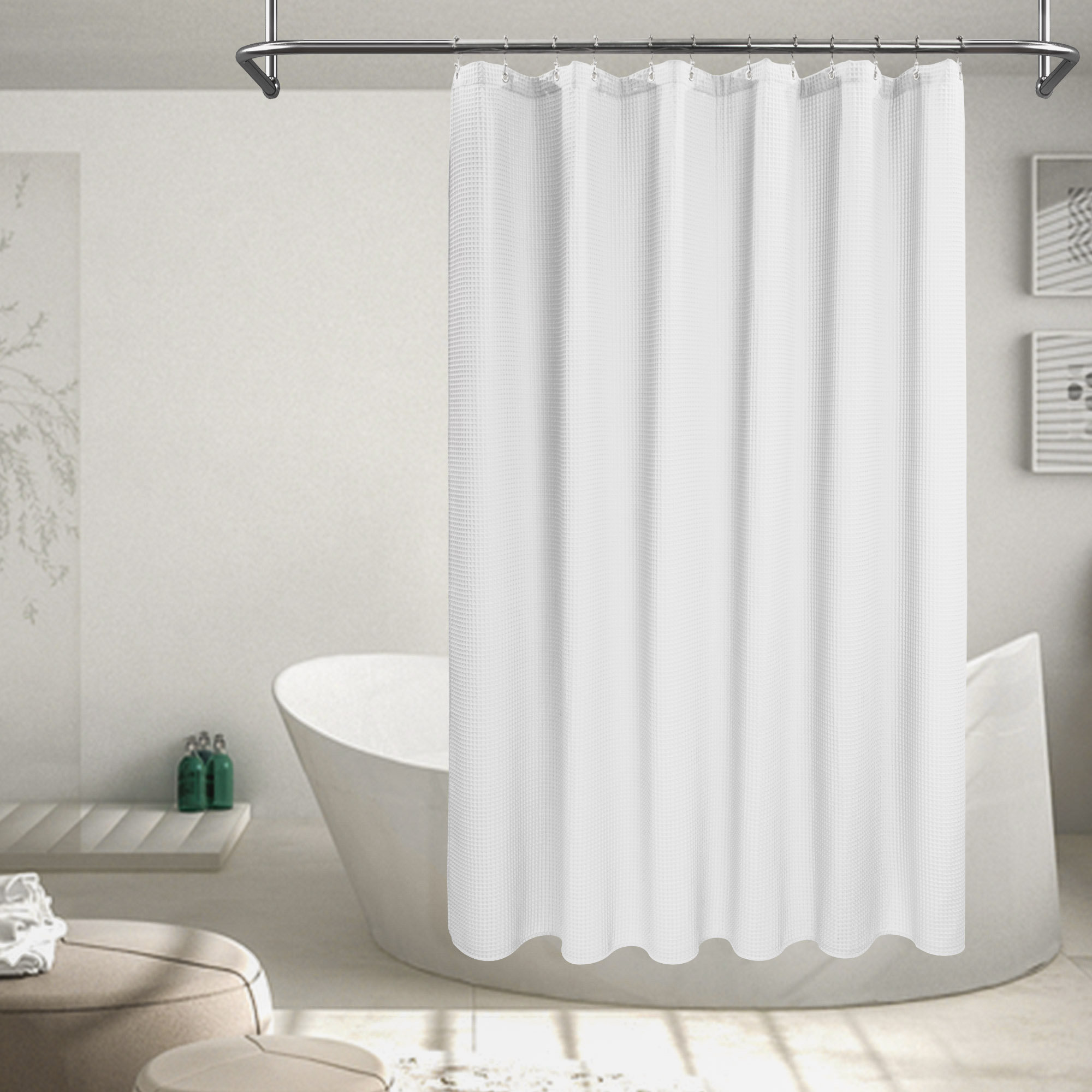 Eider & Ivory™ Cottingham Cotton Blend Waffle Shower Curtain & Reviews