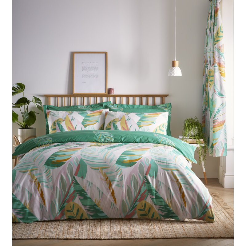 Shartlesville Polyester Floral Duvet Cover with Pillowcases, Super King - 2 Standard Pillowcases