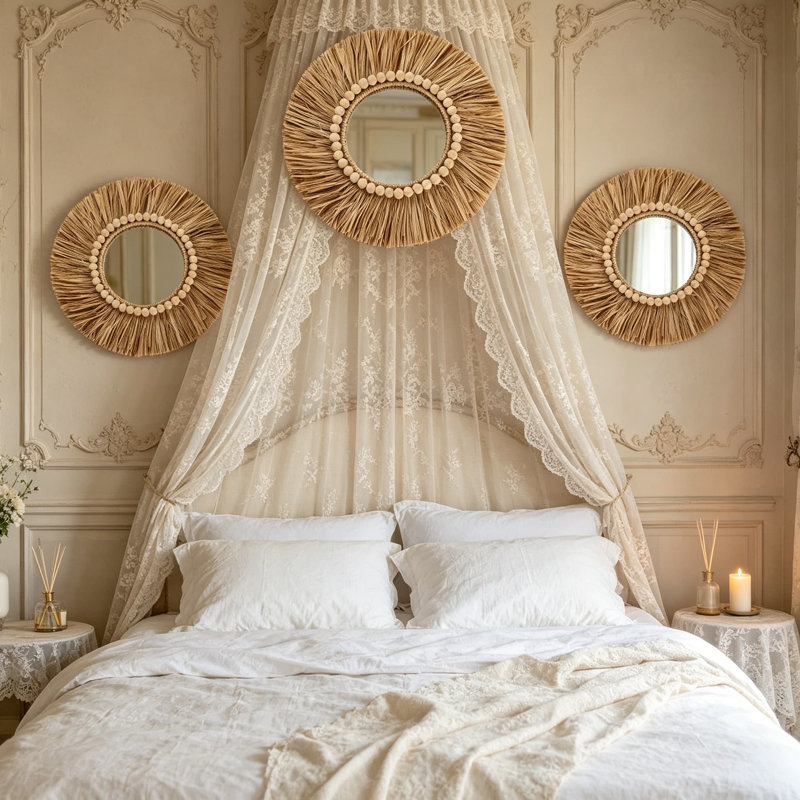Ensemble de miroirs muraux Boho Rapia