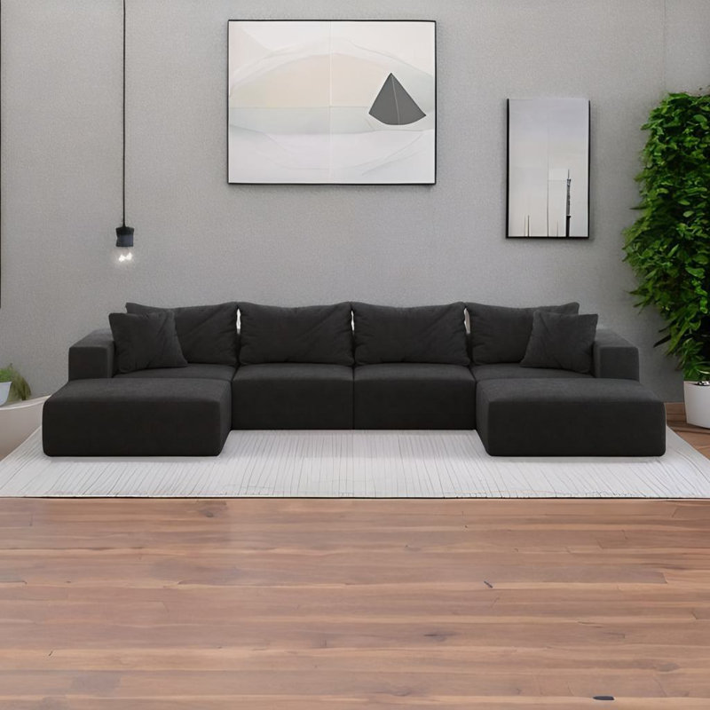 Canapé modulaire en L, Gris