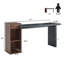 Table d'appoint moderne à 2 niveaux avec rangement ouvert, console en grain de bois noir et grain de bois noyer pour le salon, le couloir, la chambre à coucher ou l'entrée-1135436419