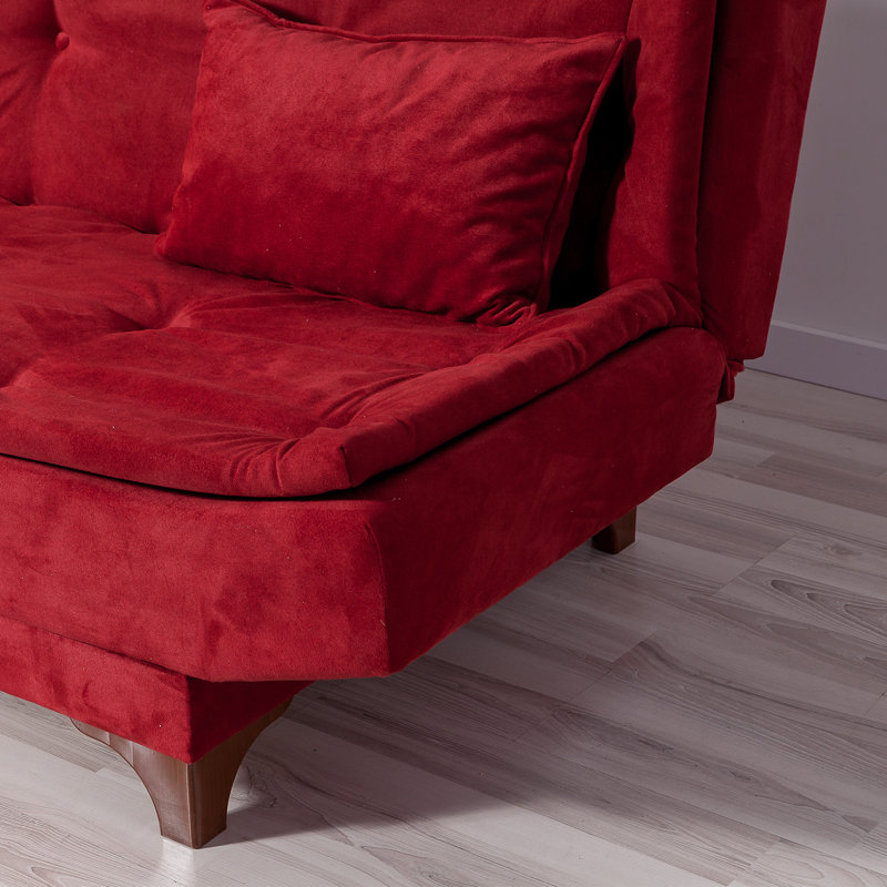 Canapé-lit rembourré 74,8 po Selp, Velours rouge Claret