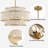 6-Light Dimmable Hand-Woven Drum Chandelier