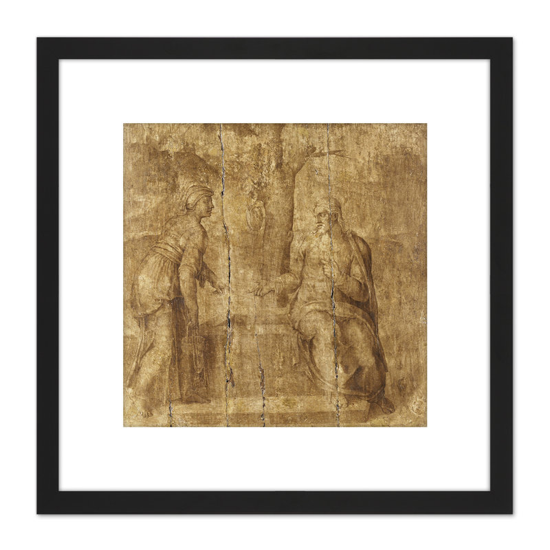 Ascribed To Michelangelo Christ And The Woman Of Samaria - Single Picture Frame Painting