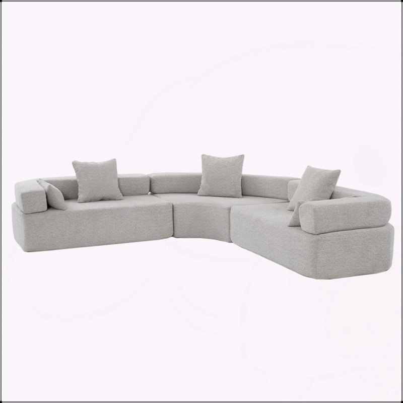 Canapé modulaire surdimensionné Boneless, Gris