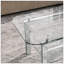 Table basse moderne en verre trempé avec pieds en miroir et tablette pour le salon