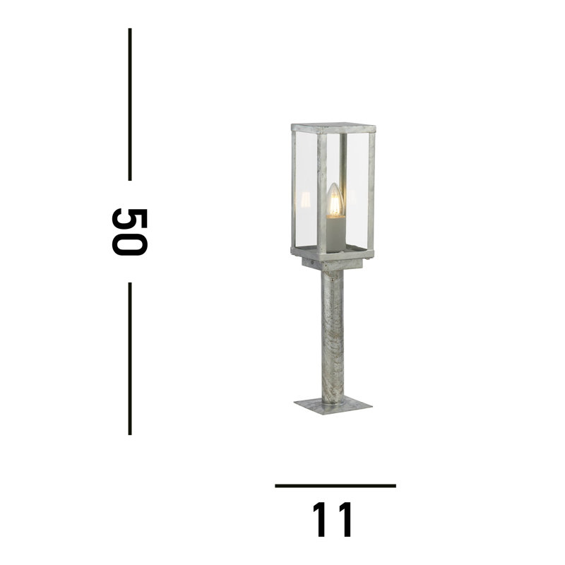 Villanova Transparent Pier Mount Light, 50cm H x 11cm W x 11cm D