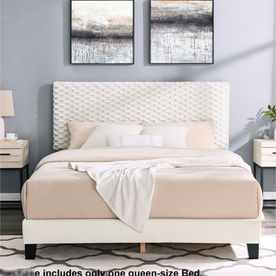 Grand lit en tissu d'ameublement respirant 3D