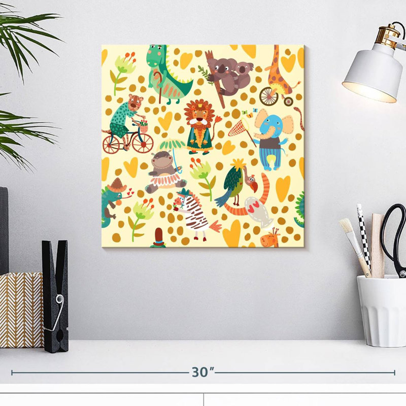 Ashelle, motif d'animaux de safari, H 16 po x l 16 po