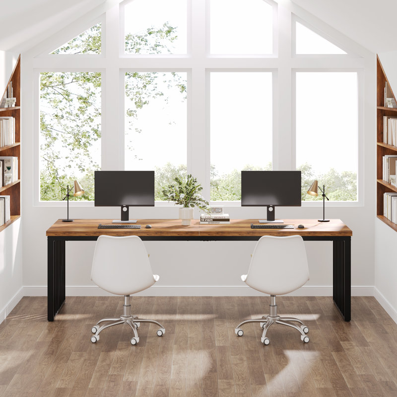 Lapo Metal Base Computer Desk, Brown/Black