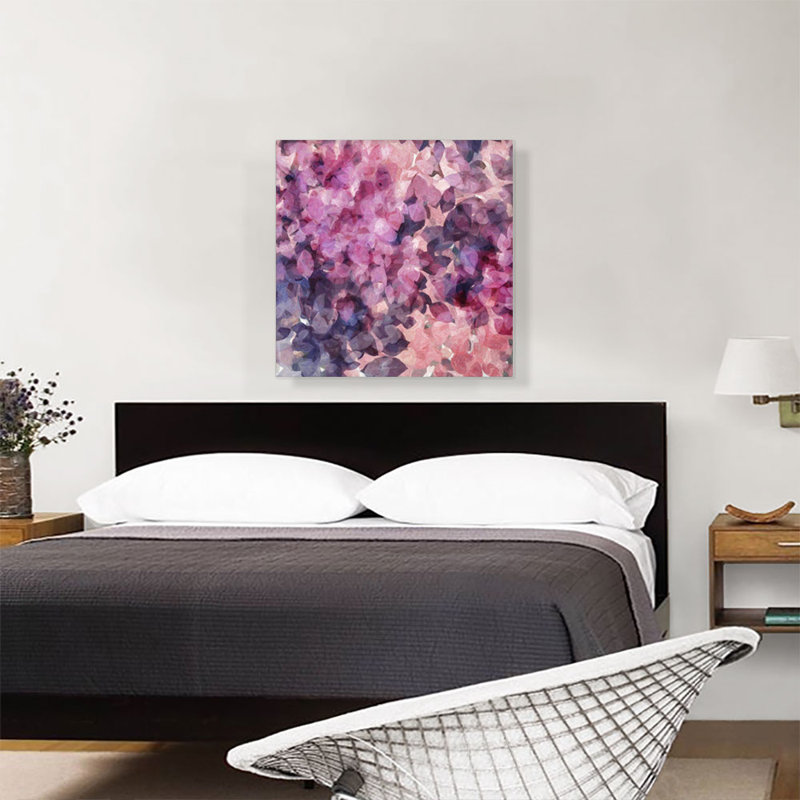 Rose, pétales mauves modernes, reproduction d'art sur toile tendue, H 26 po x l 26 po x P 1,5 po
