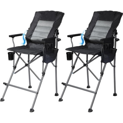 2 Pack Oversized Tall Camping Chair with Adjustable Reclining Backrest