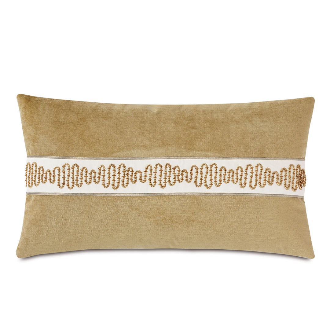Marceau Metallic Border Rectangular Velvet Pillow Cover & Insert Eastern Accents