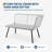 3-Piece Outdoor Sectional Sofa Set with Black PE Wicker & Gray Cushions, Tempered Glass Coffee Table, All-Weather Rattan Patio Furniture for Garden, Balcony