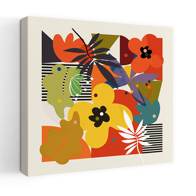 Art contemporain contemporain abstrait coloré, H 18 po x l 18 po