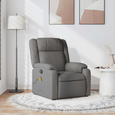 Fauteuil de massage inclinable gris foncé