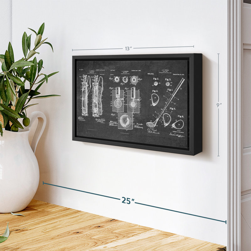 " Golf Patents Canvas Print ", 9" H x 13" W