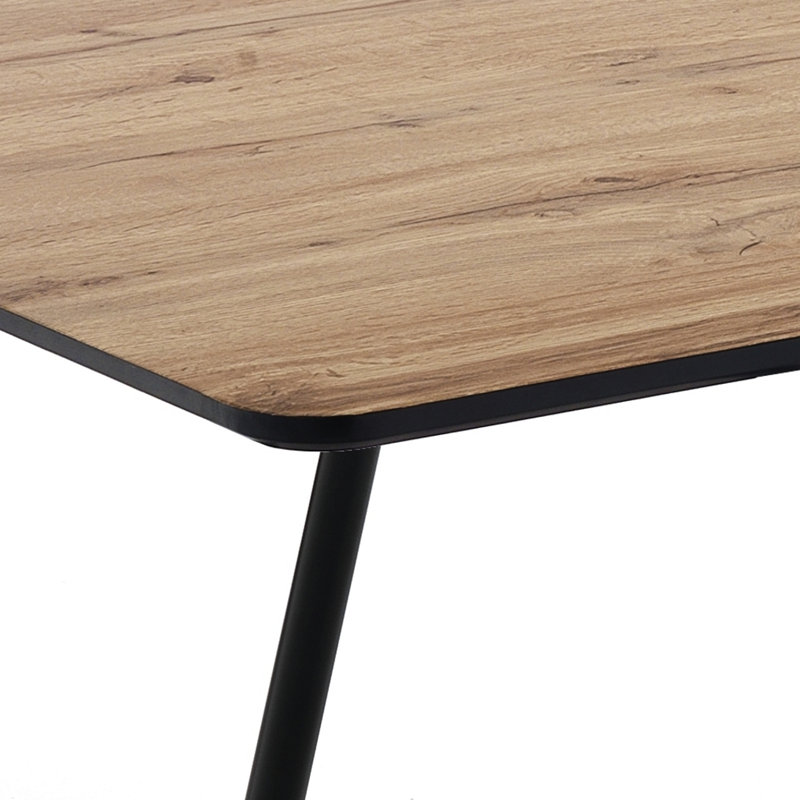 Amairani Extendable Oak Metal Base Dining Table