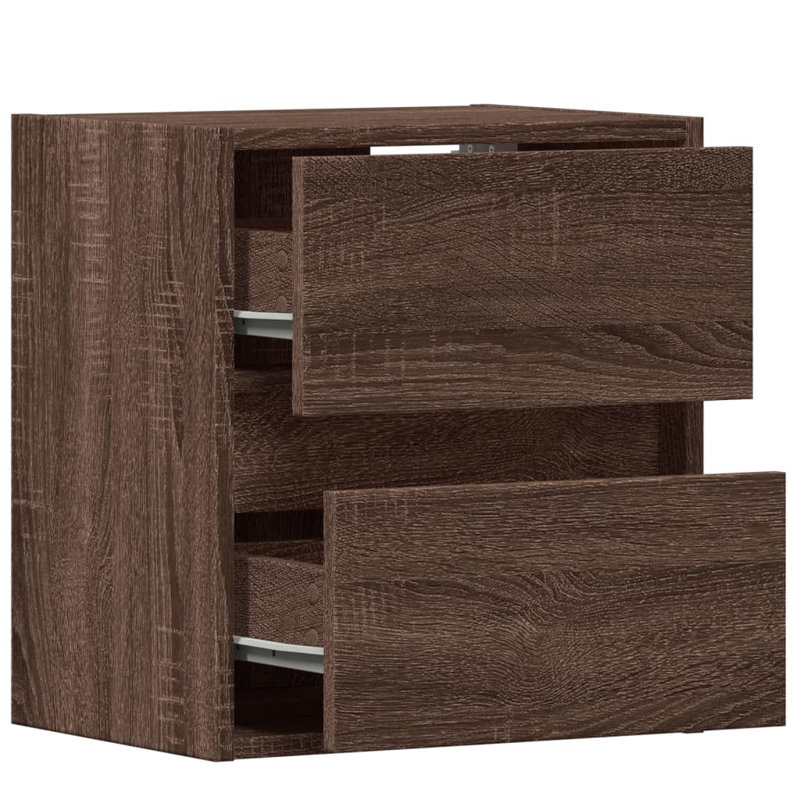 Coenraad 41cm W Bedside Table, Brown Oak