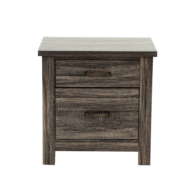 Bedroom 2 Nightstand In Brown - & Stable Structure 2 Drawers For Steady