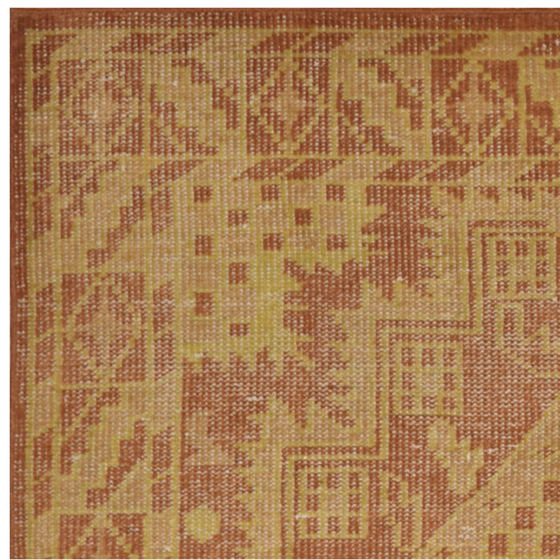 Tapis unique brun clair en laine noué à la main 4 pi 6 po x 6 pi 6 po Lues