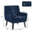 Jaqueze Upholstered Royal Blue Velvet Tufted Wide Back Armchair with Solid Wood Leg-1896434693