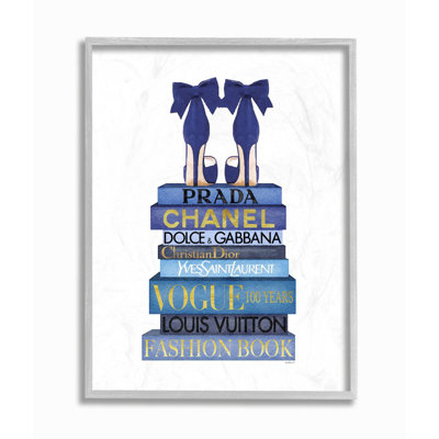 " Blue Bow Heels Above Iconic Designer Books " by Amanda Greenwood