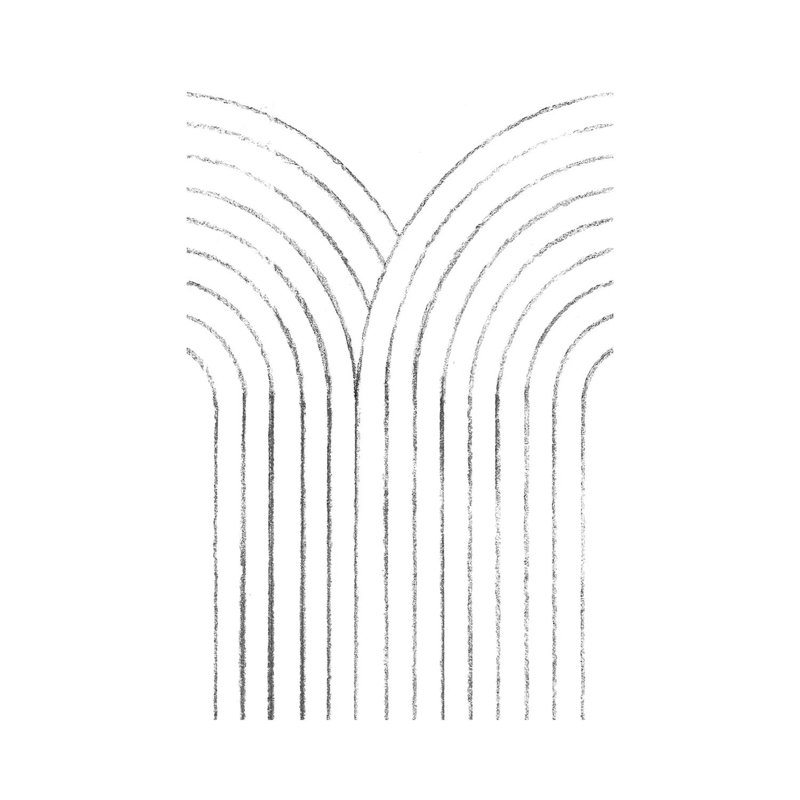 Rainbow Style Line Art by Whales Way - Print on Canvas, 30.48cm H x 20.32cm W x 1.91cm D, Wrapped Canvas
