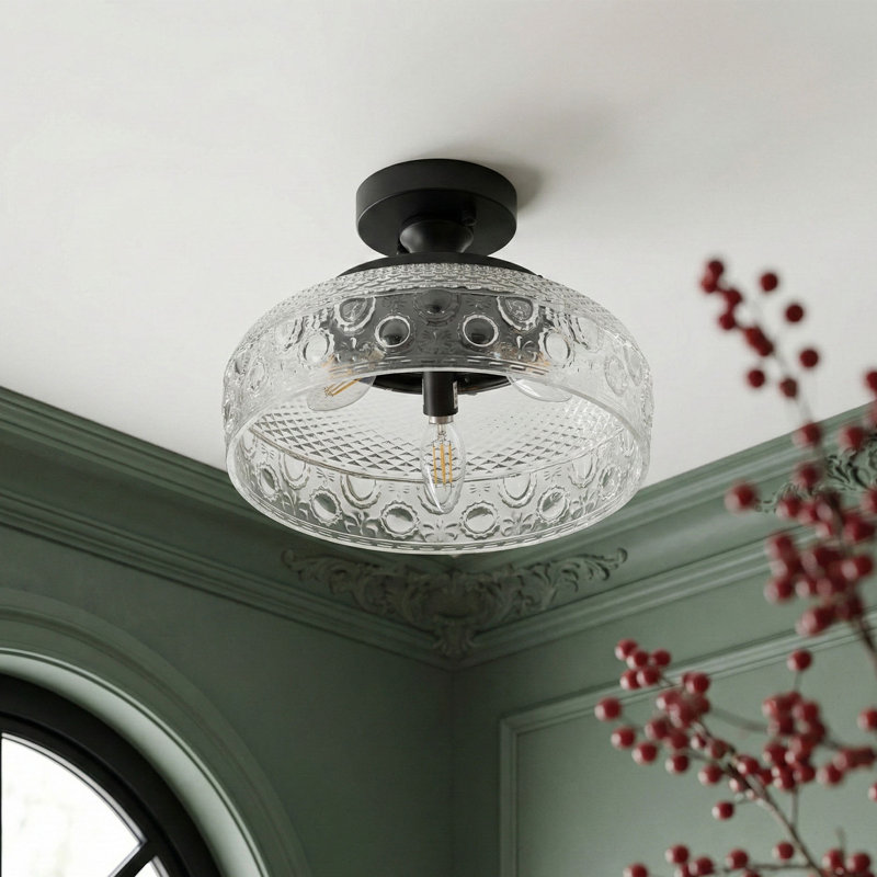 Plafonnier encastré 3 lumières 12,2 po Modern Black Modern