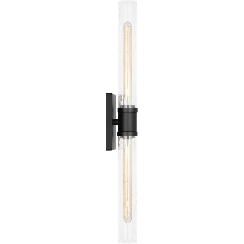 Keaton Two Light Vanity, Midnight Black, Crackle, 30" H x 5" W x 3.63" D