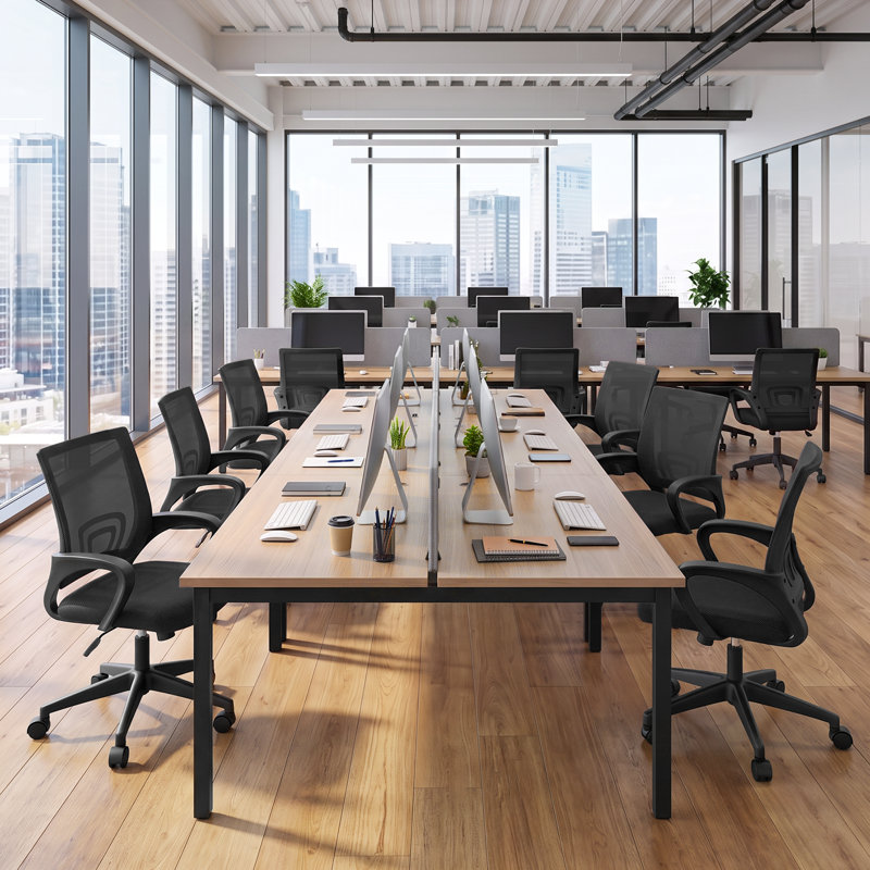Ensemble de 10 chaises de bureau ergonomiques en filet, chaise de bureau roulante avec hauteur réglable et support lombaire, capacité de 330 lb