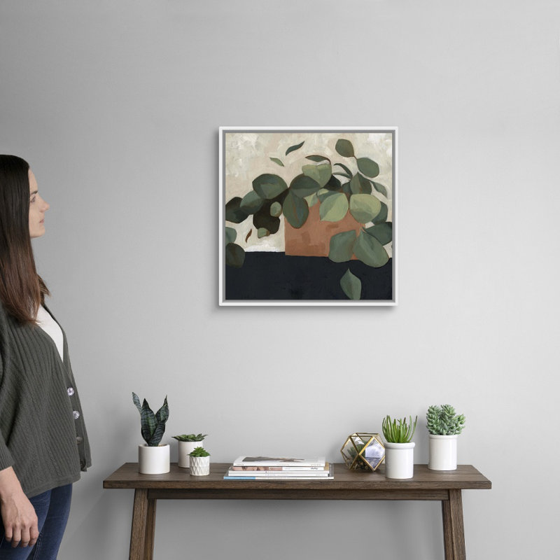 Jade Hoya II, art mural sur toile, Toile avec cadre blanc, H 22 po x l 22 po