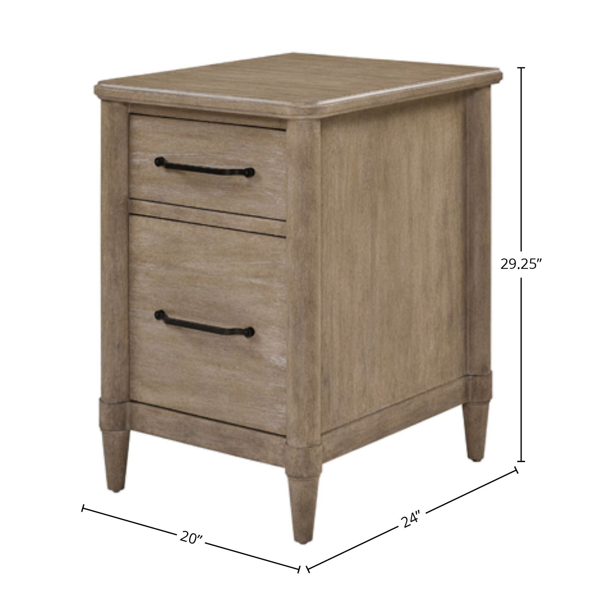 Sabrina 2-Drawer Vertical Filing Cabinet, Brown
