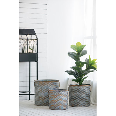 Ensemble de pots à fleurs en métal 3 pièces Papineau