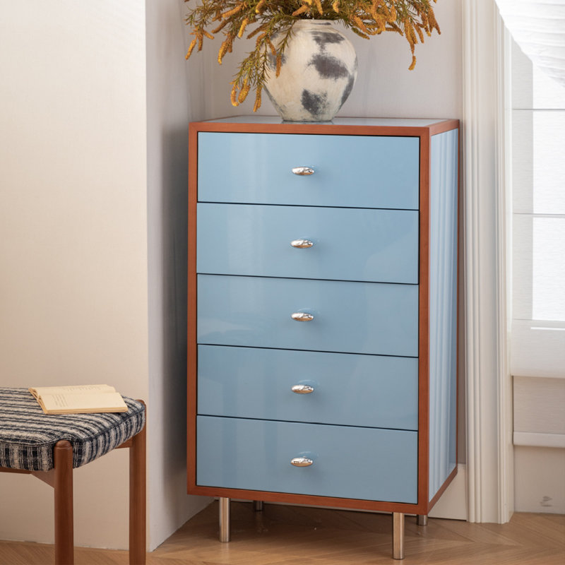 Commode d'appoint de style minimaliste moderne, Bleu / Brun