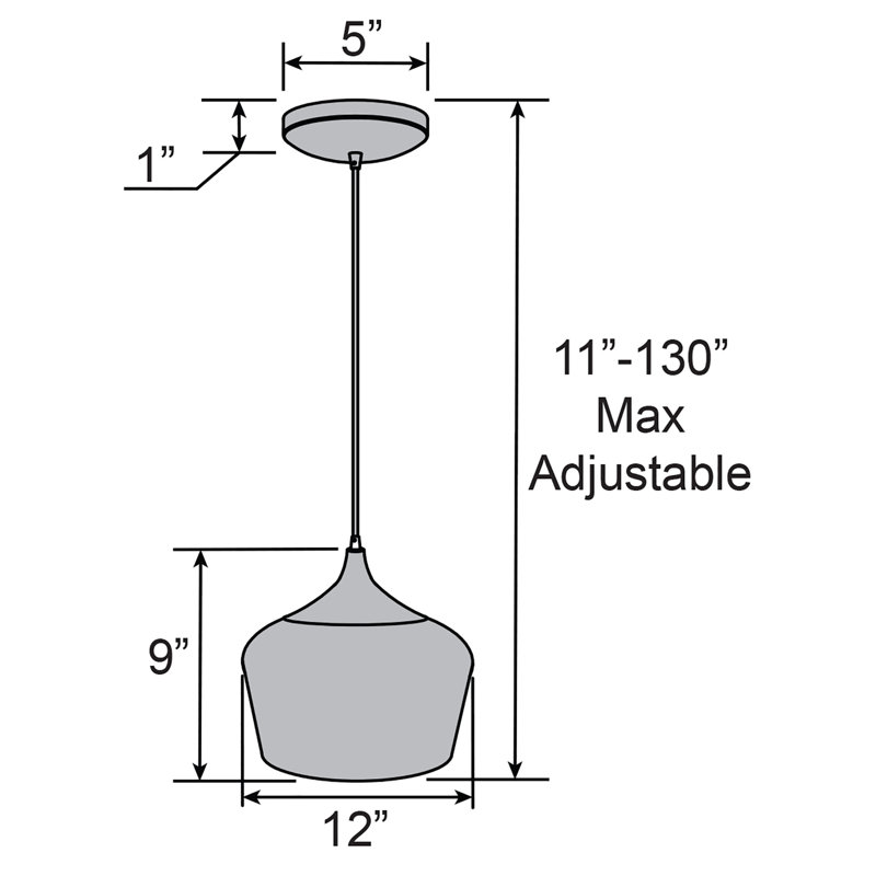Gagne 1 - Light Single Pendant, White, No