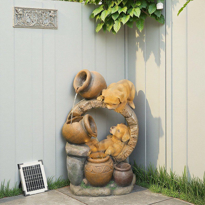 Handcrafted Floor Fountain with Lights