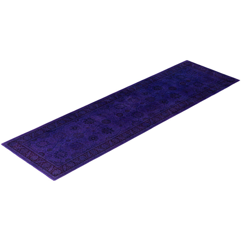 Overdyed One-of-a-Kind 3' 1" X 10' 7" Hand Knotted Area Rug