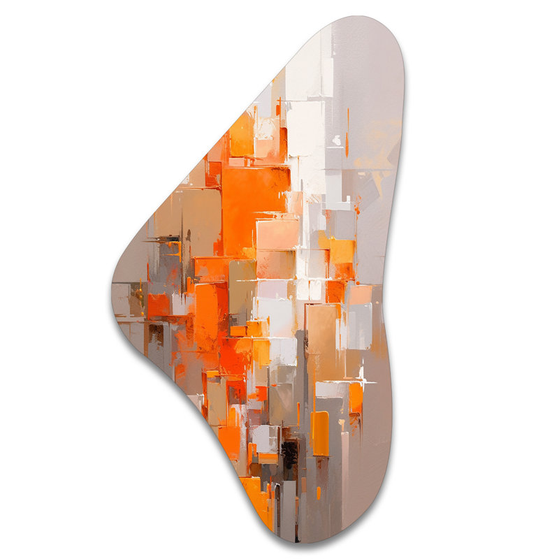 Claiton - forme unique, art mural en métal cubique, sculpture murale asymétrique en métal, H 39 po x l 21 po