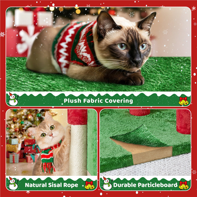 59cm Cat Tree, Red/Green