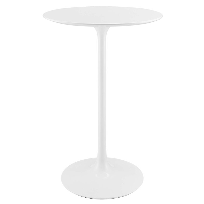 Lippa 28" Round Wood Bar Table, White