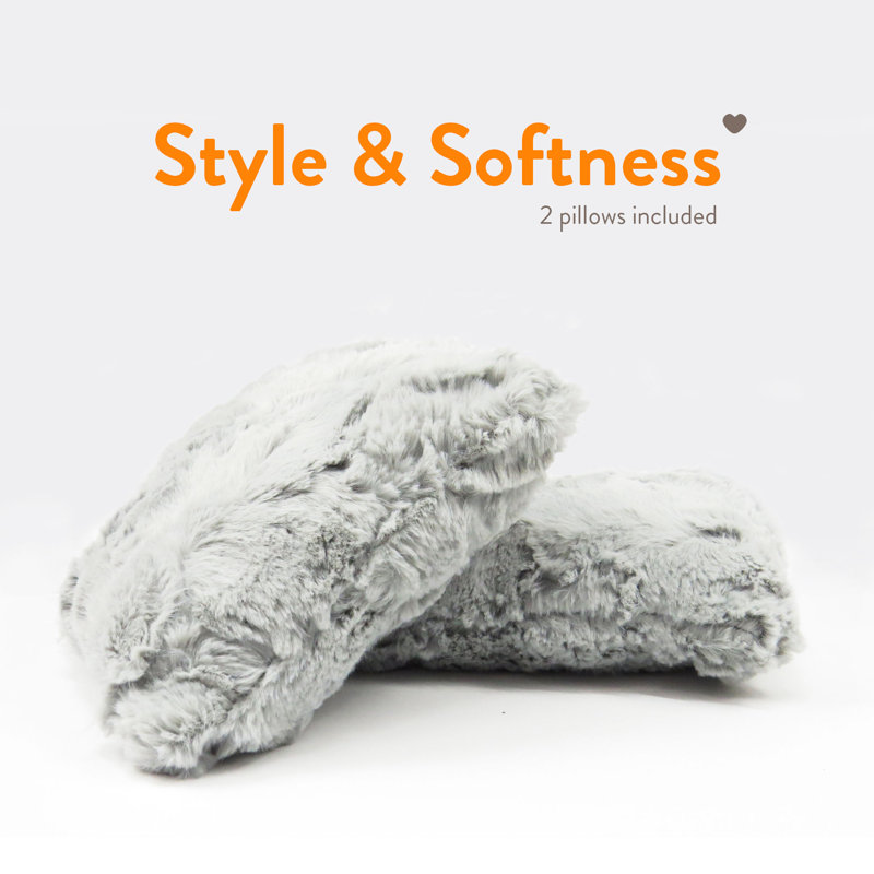 Large Charcoal Orthopedic Elevated Pet Sofa with Wood Legs